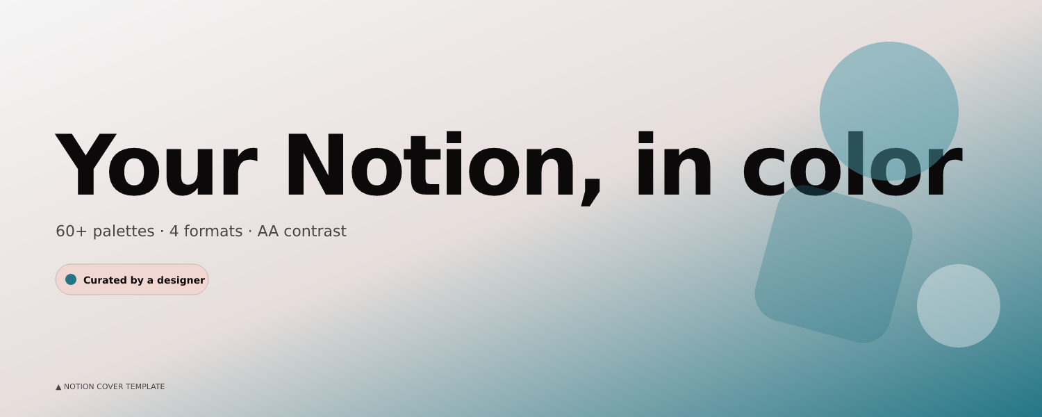 Editorial SaaS Cream palette applied to notion-cover